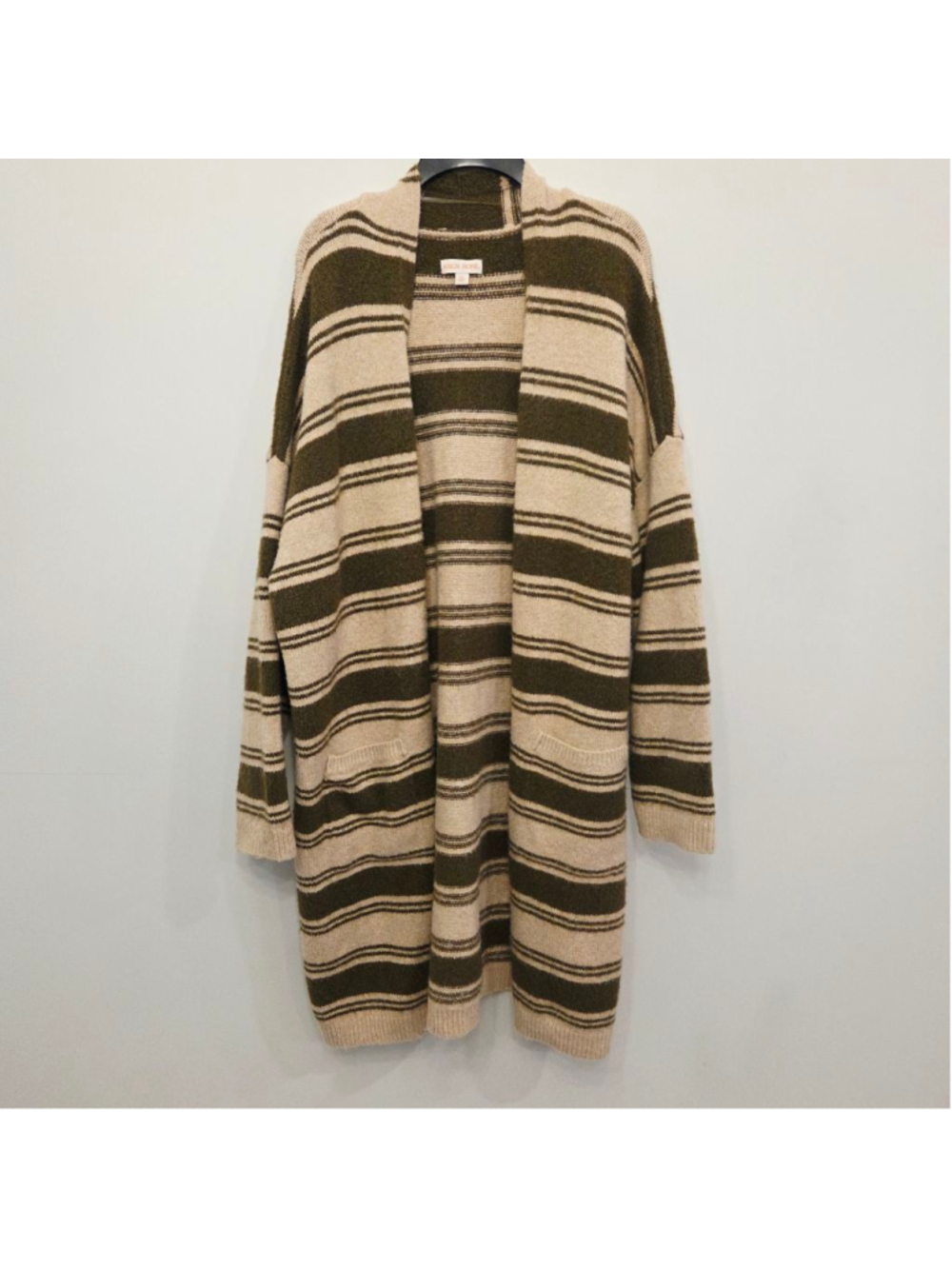 Knox Rose long cardigan with pockets olive/beige size XXL